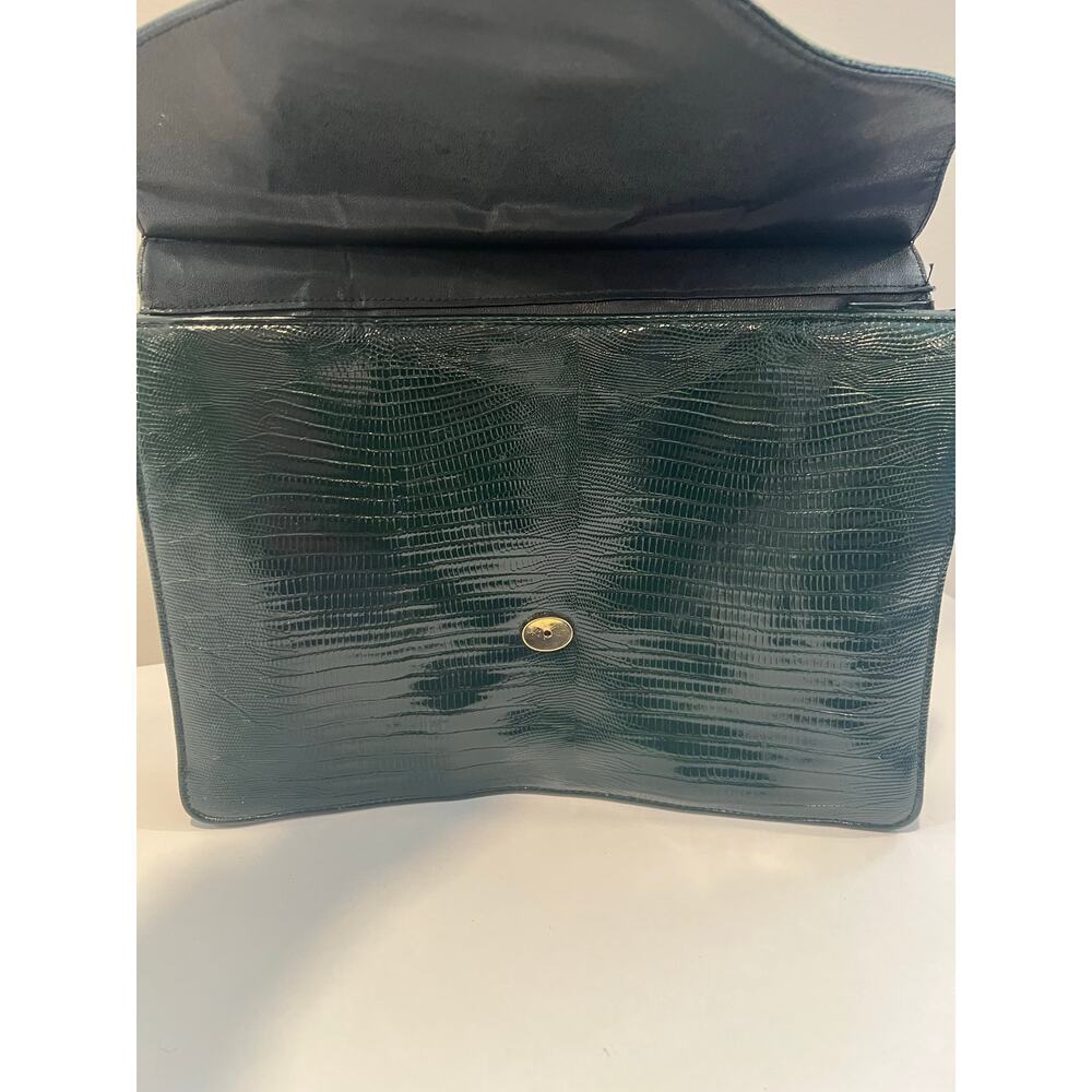 Vintage Charisma Handbag Green Leather Gold Handle JL - Picture 2 of 11